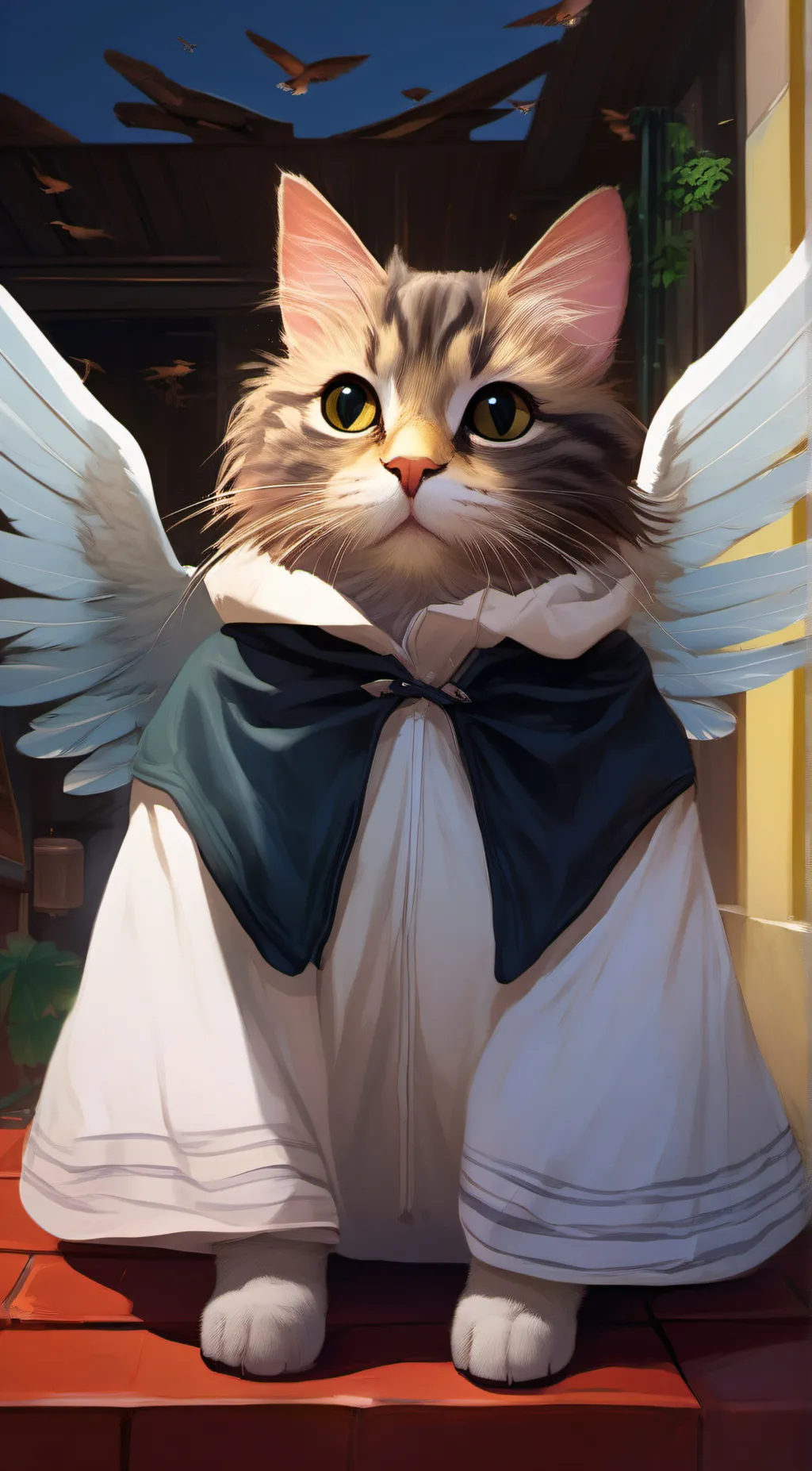 ai character: cat master background