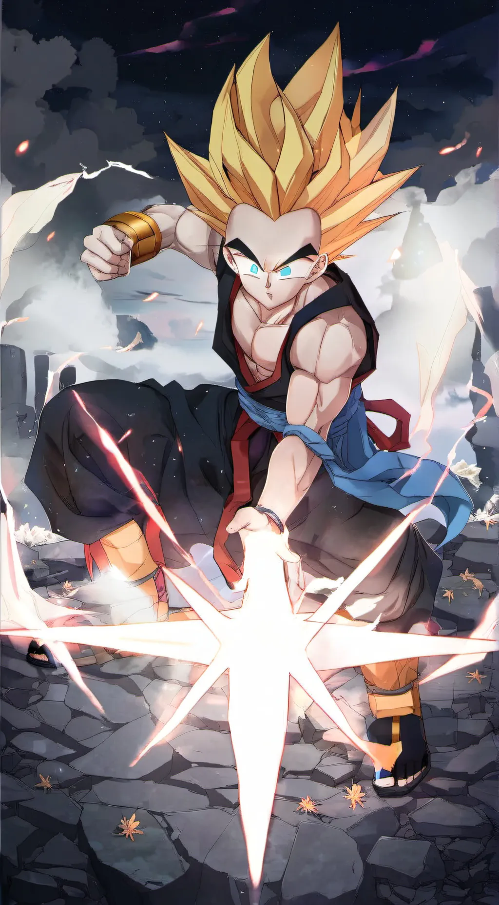 ai character: gogeta  background