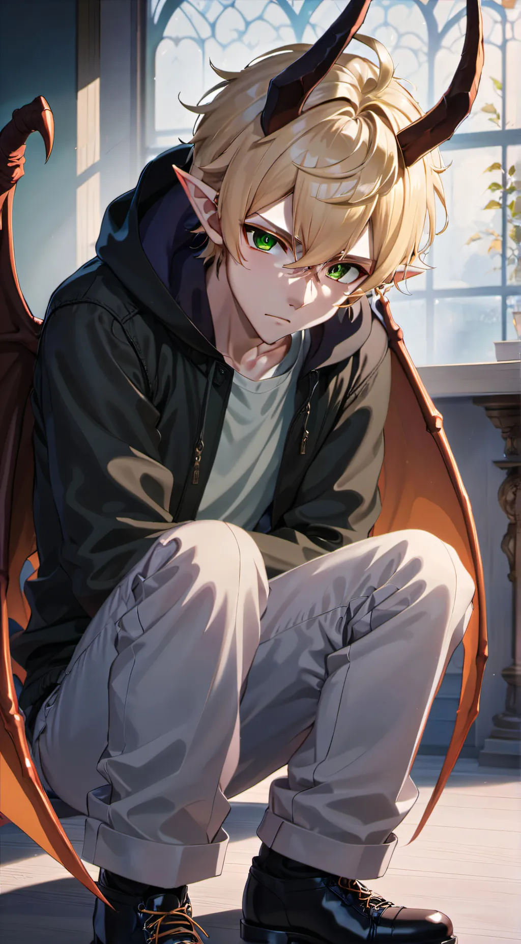 ai character: Zephyr Z. Hunter B background