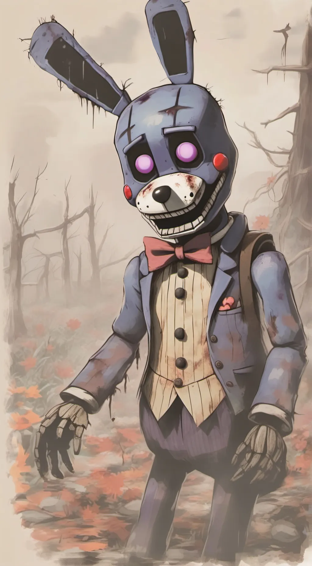 ai character: Withered Bonnie background