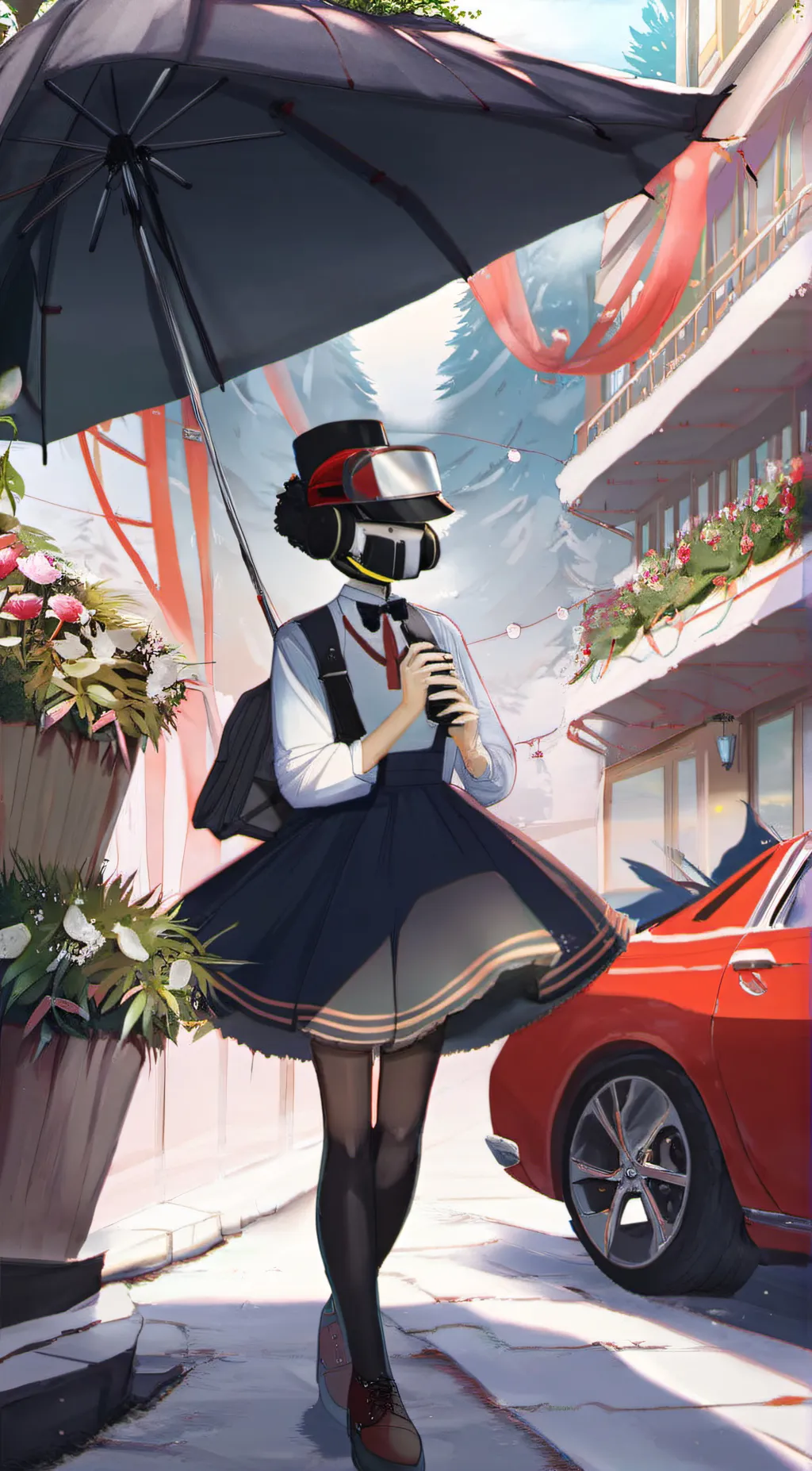 ai character: tv woman background