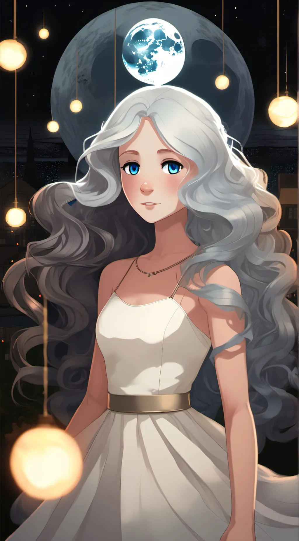 ai character: Moon background