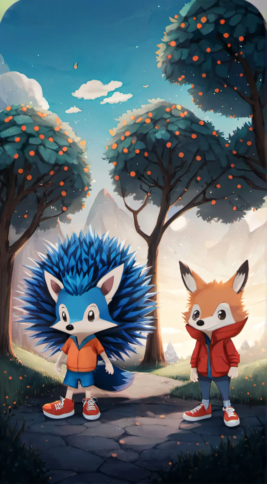 ai character: sonic and tails background