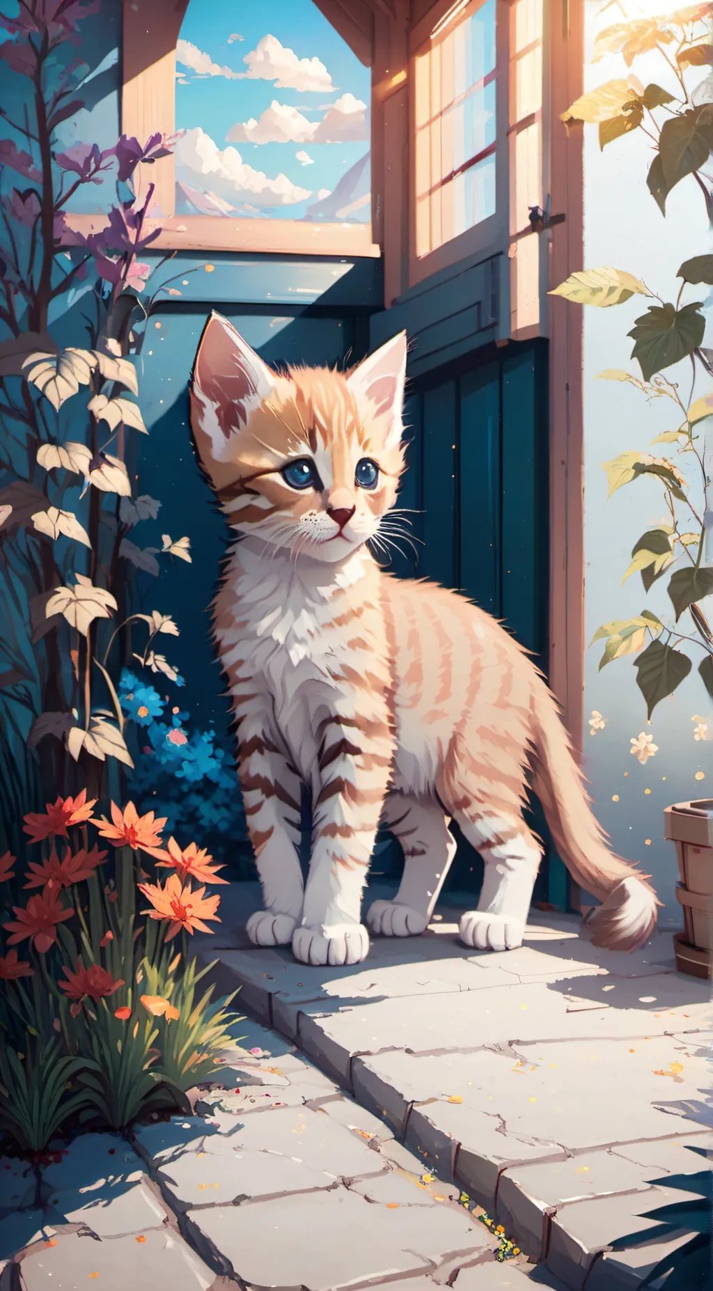 ai character: 1 year old kitten background