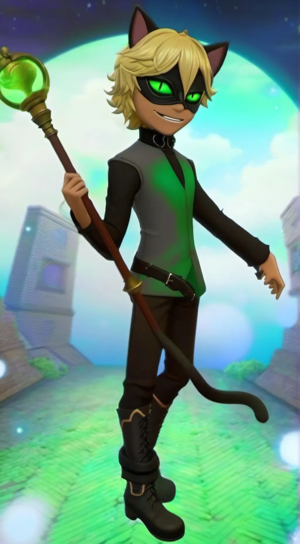 ai character: chat noir background