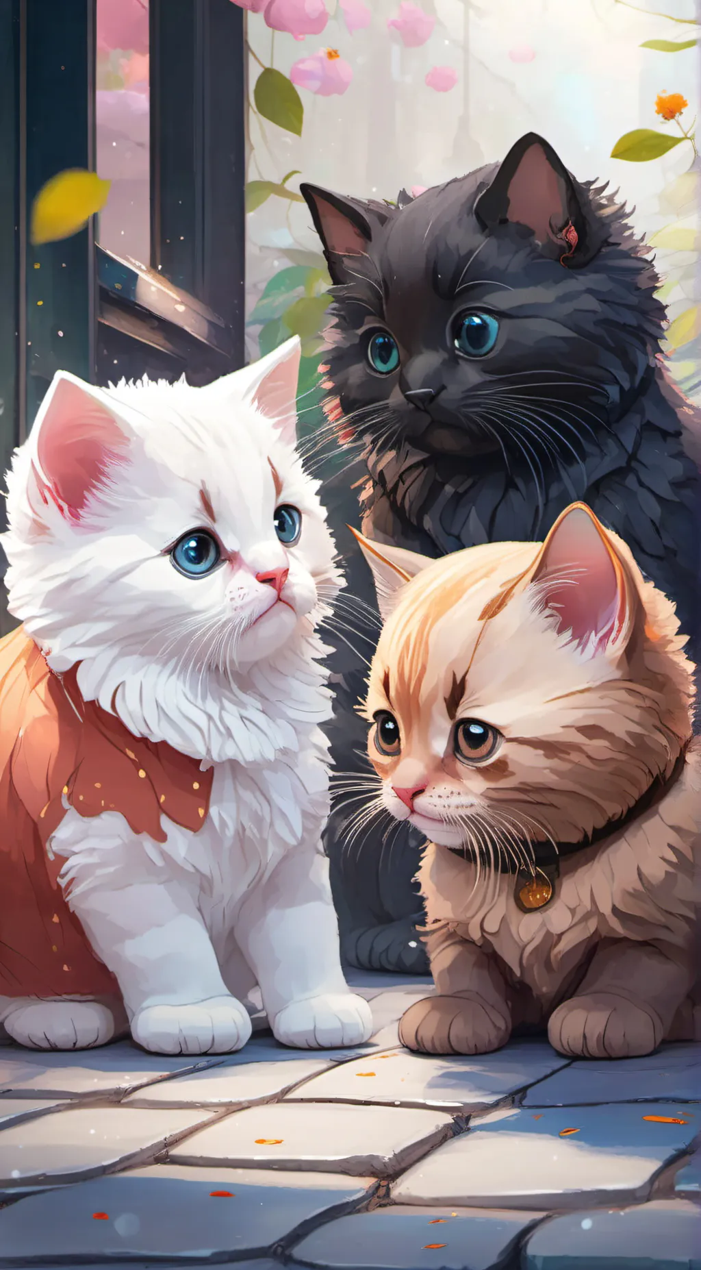 ai character: milo,luna,moma background