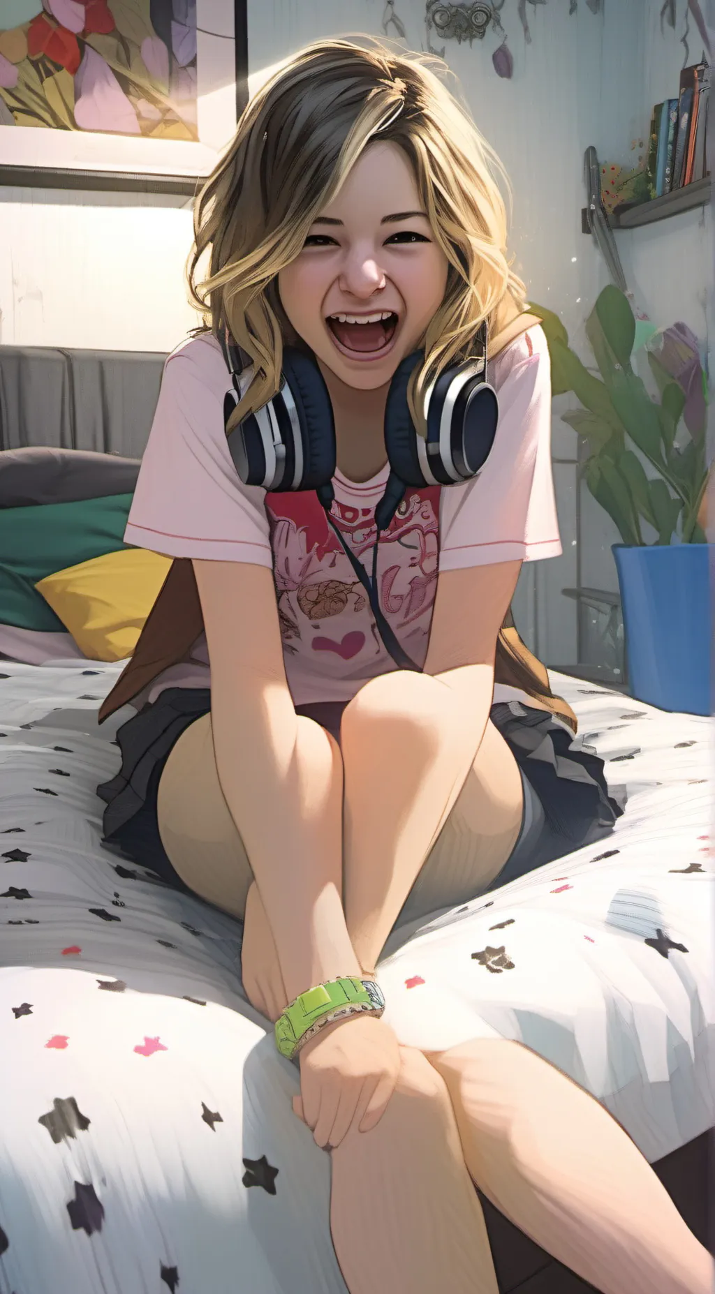 ai character: Violett background