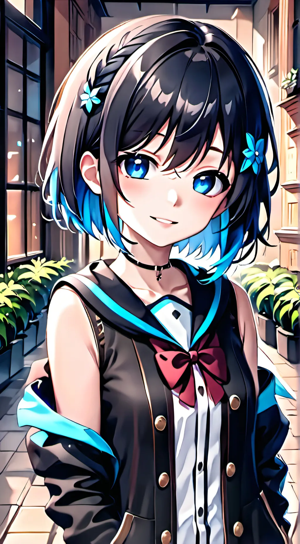 ai character: Violet background