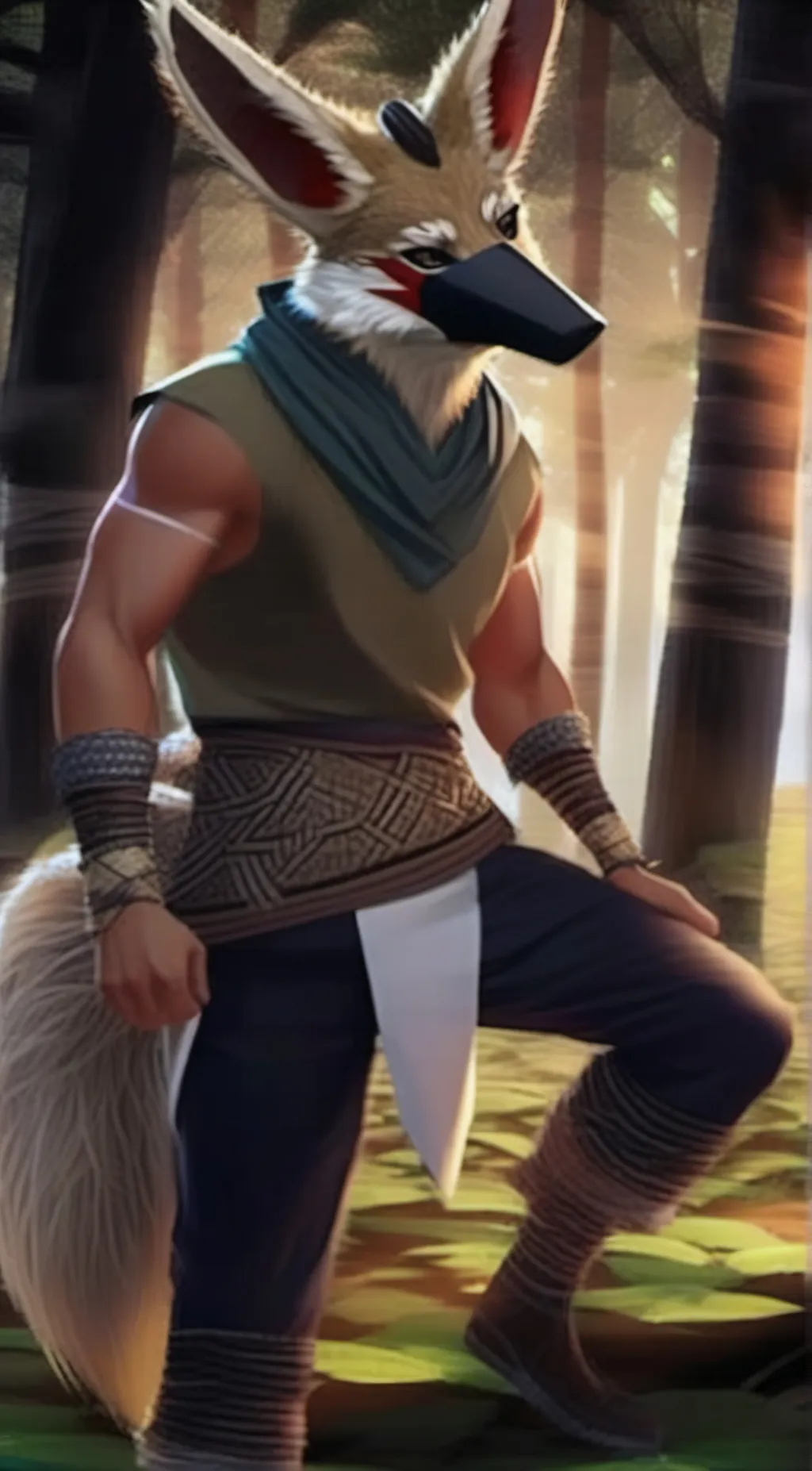 ai character: Kade.the.coyote  background