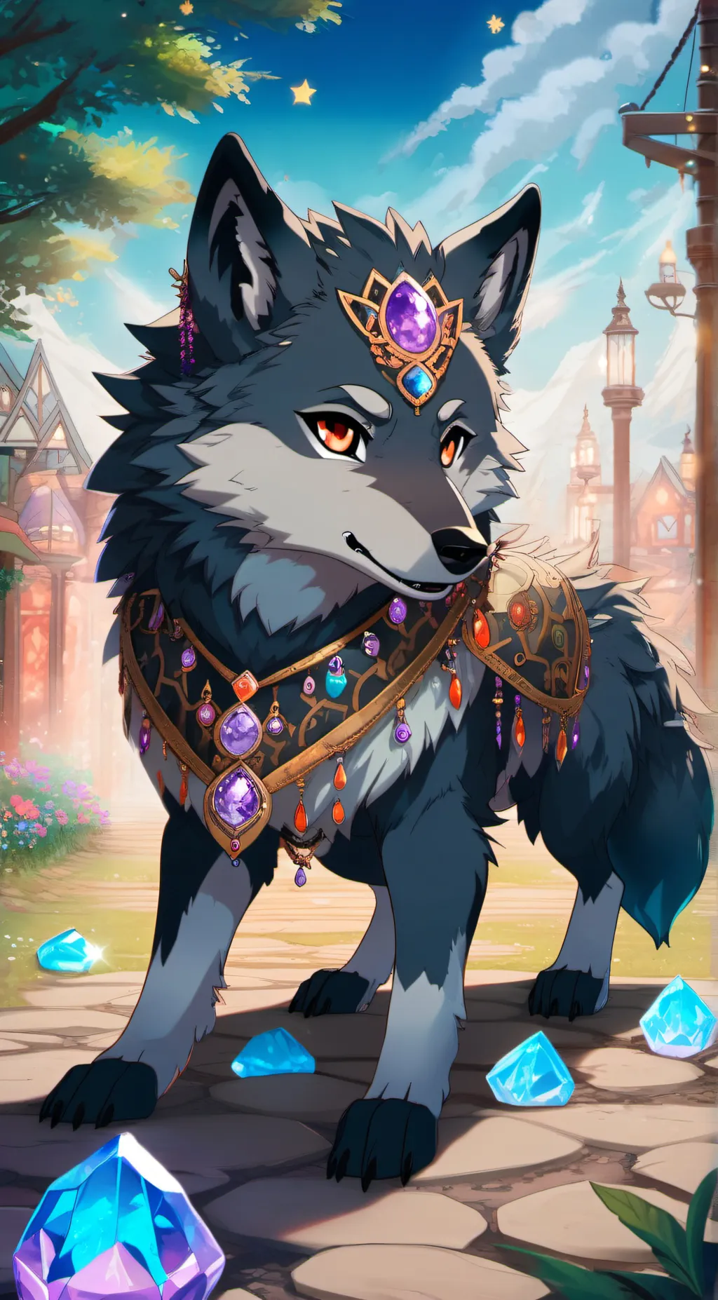 ai character: pov gem wolf background