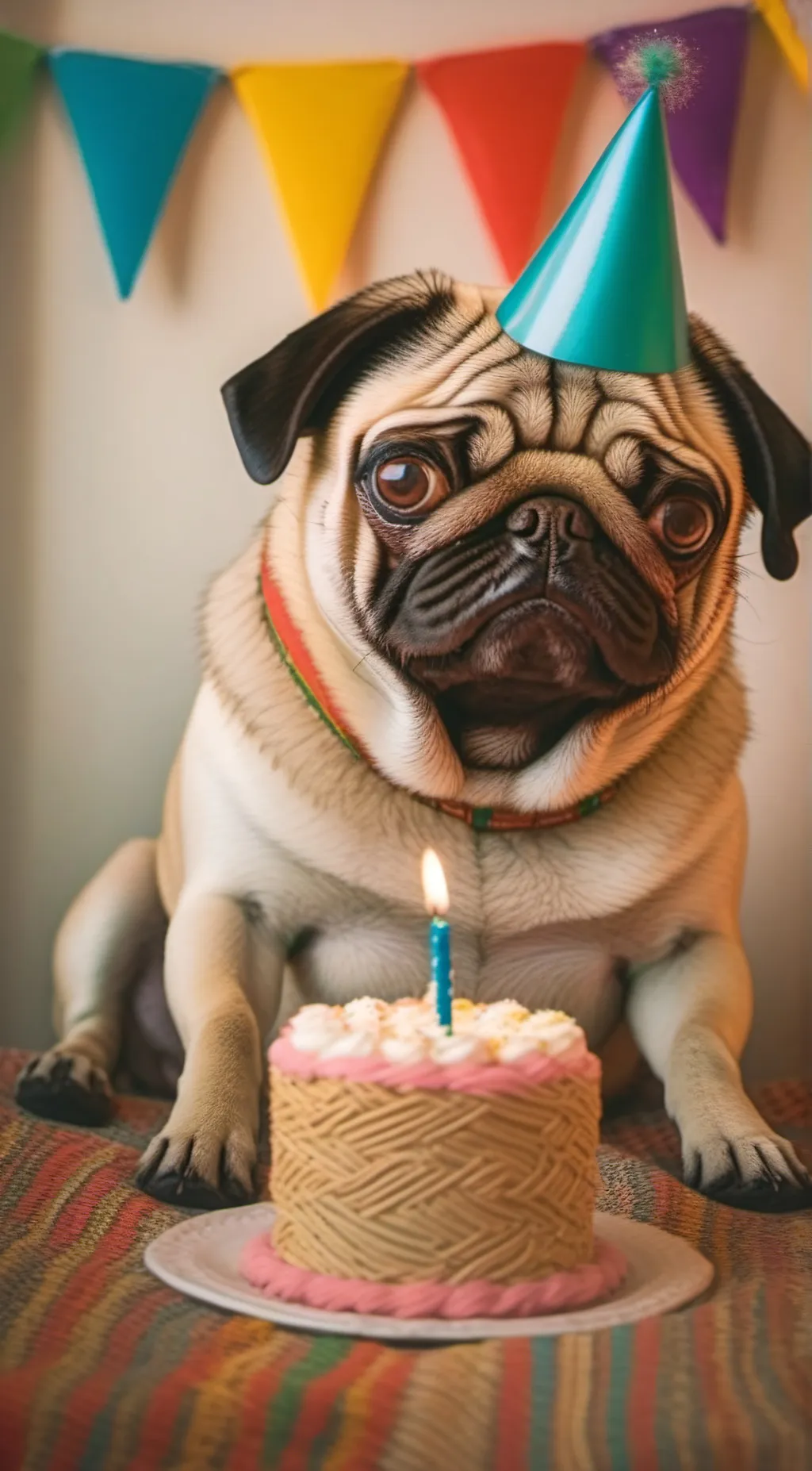 ai character: pug thats sad background