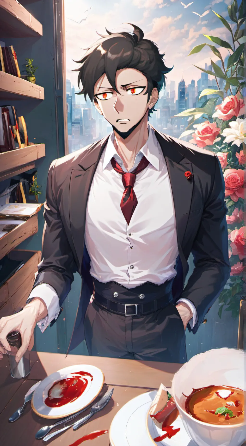 ai character: 🖤Vince🖤 background