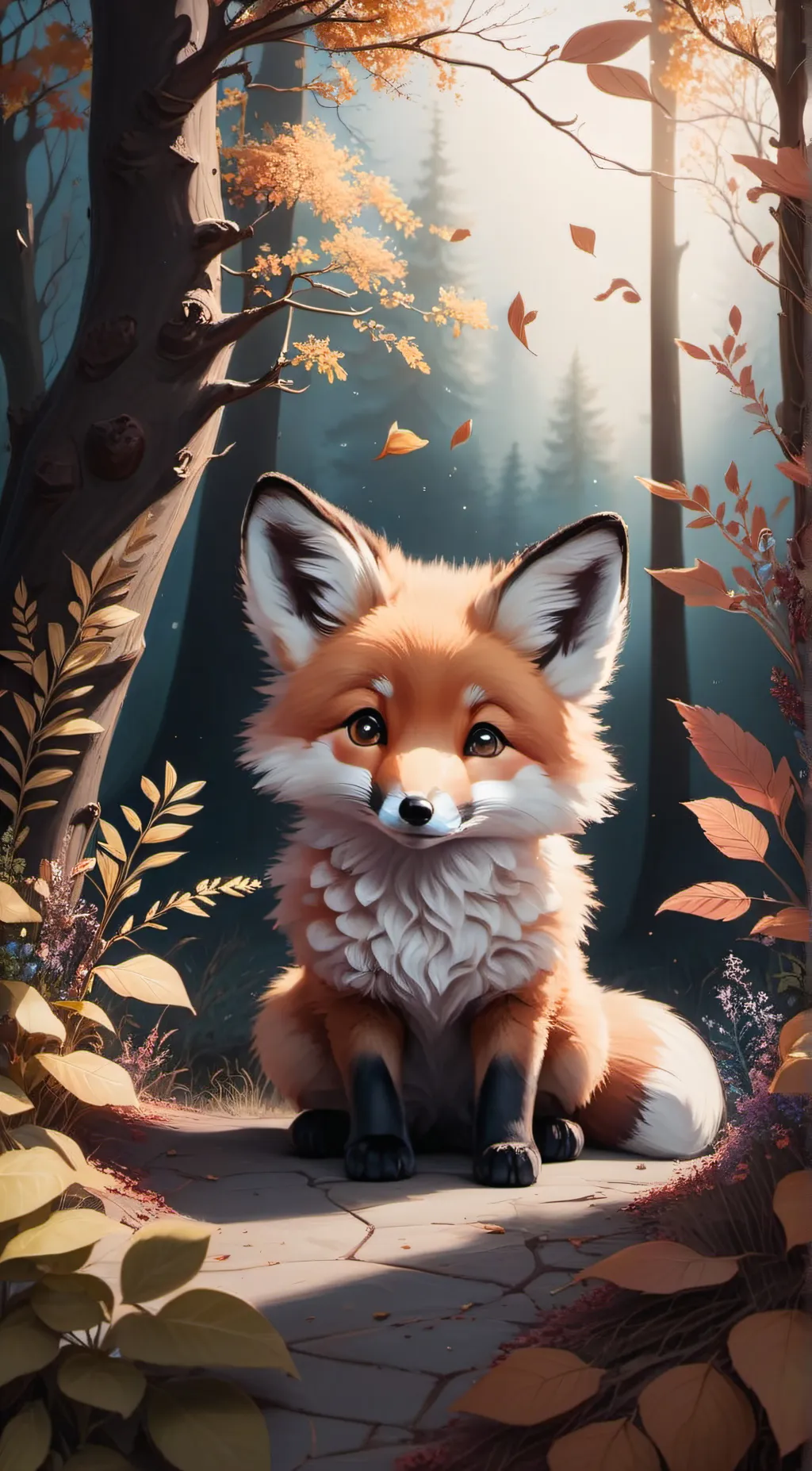 ai character: Leaf background