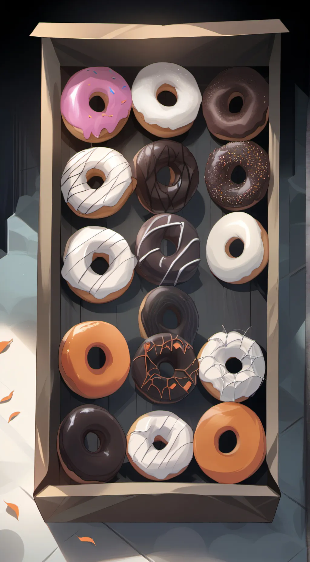 ai character: Donuts  background