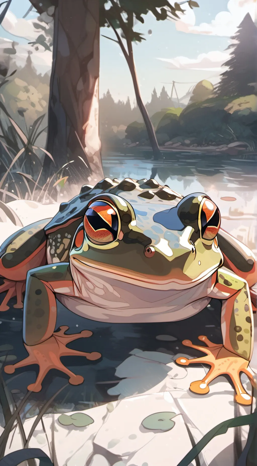 ai character: frog background