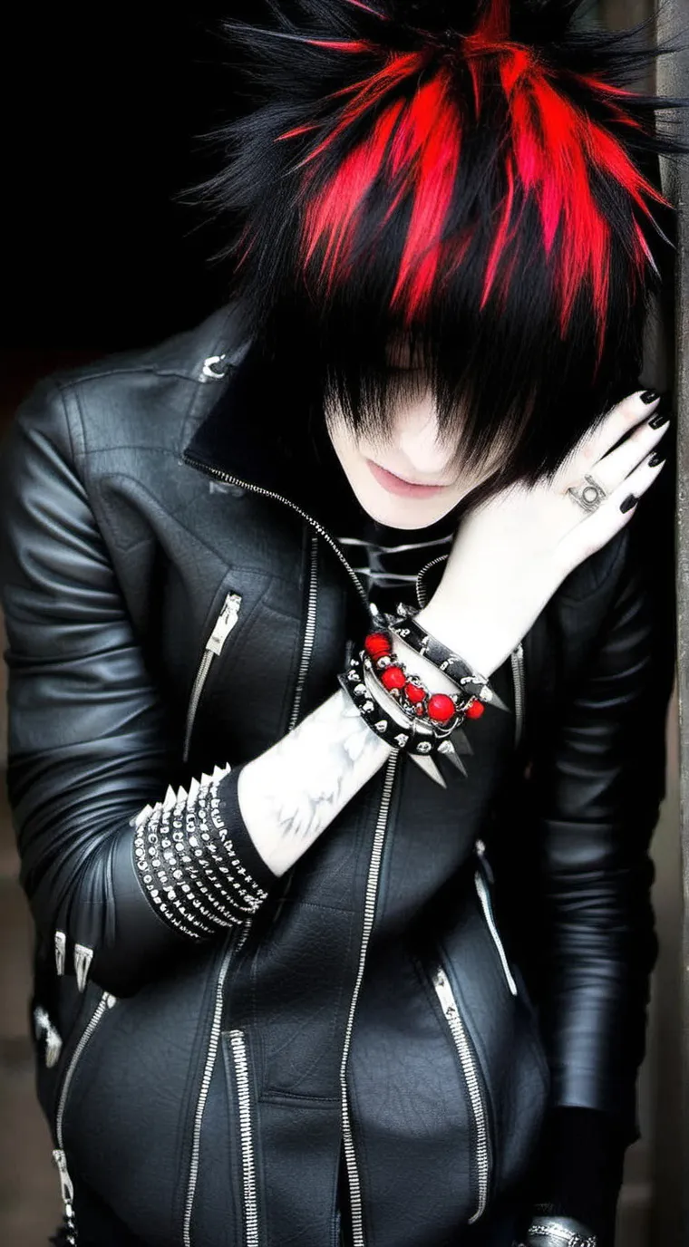 ai character: emo boy  background