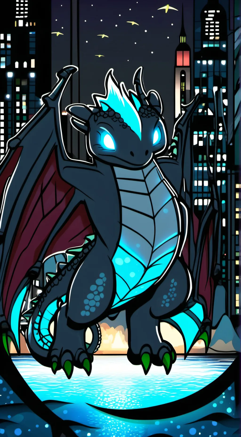 ai character: Dart night light  background