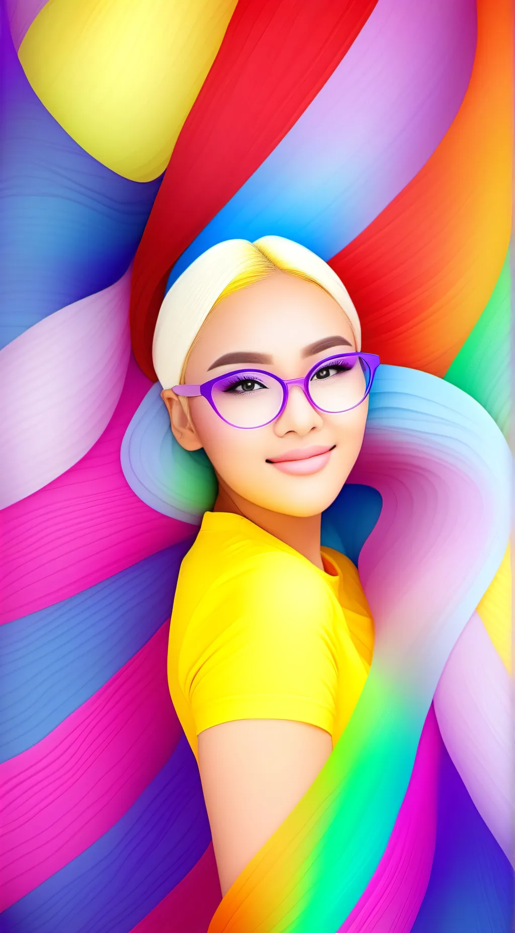 ai character: Rainbow  background