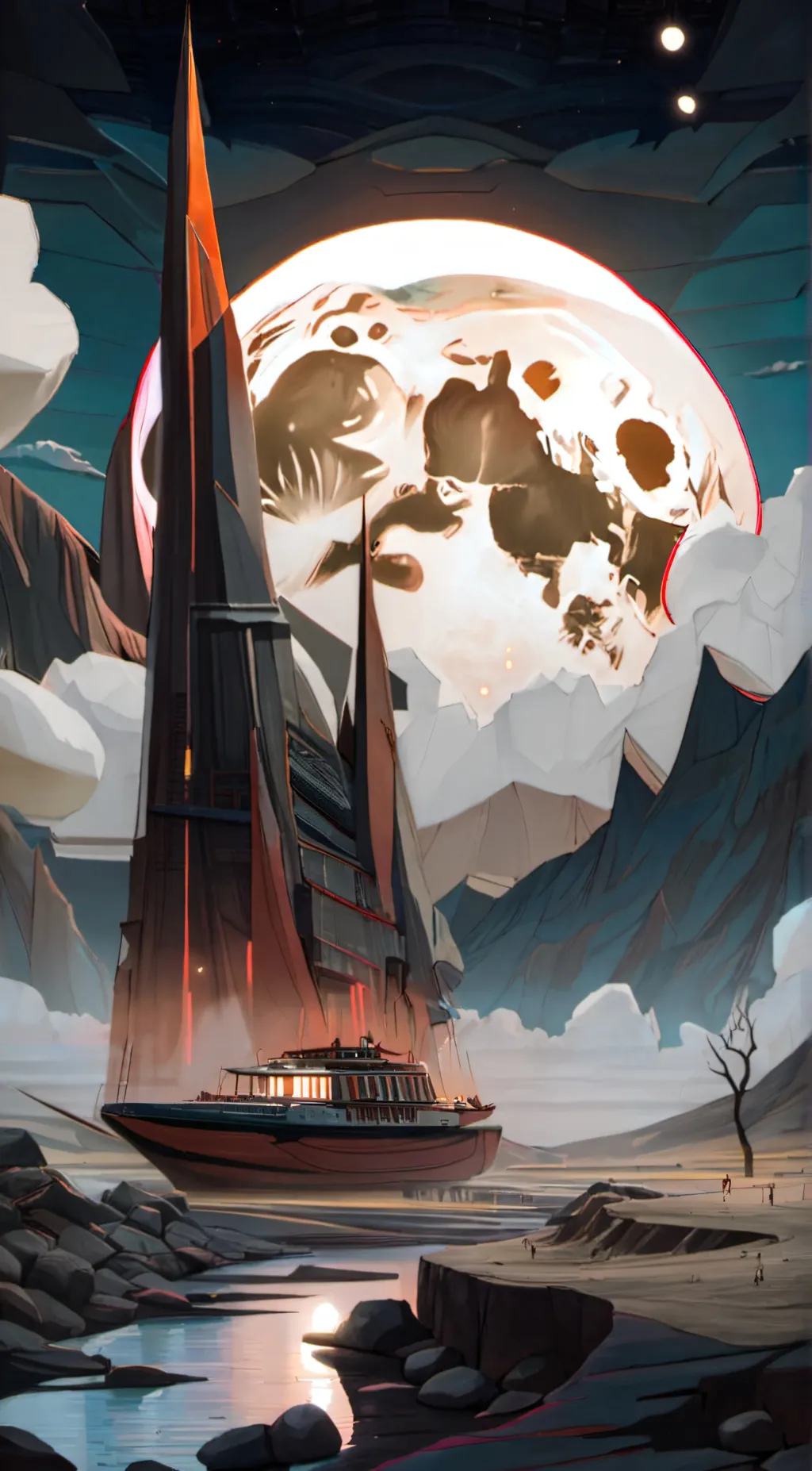 ai character: the moon background