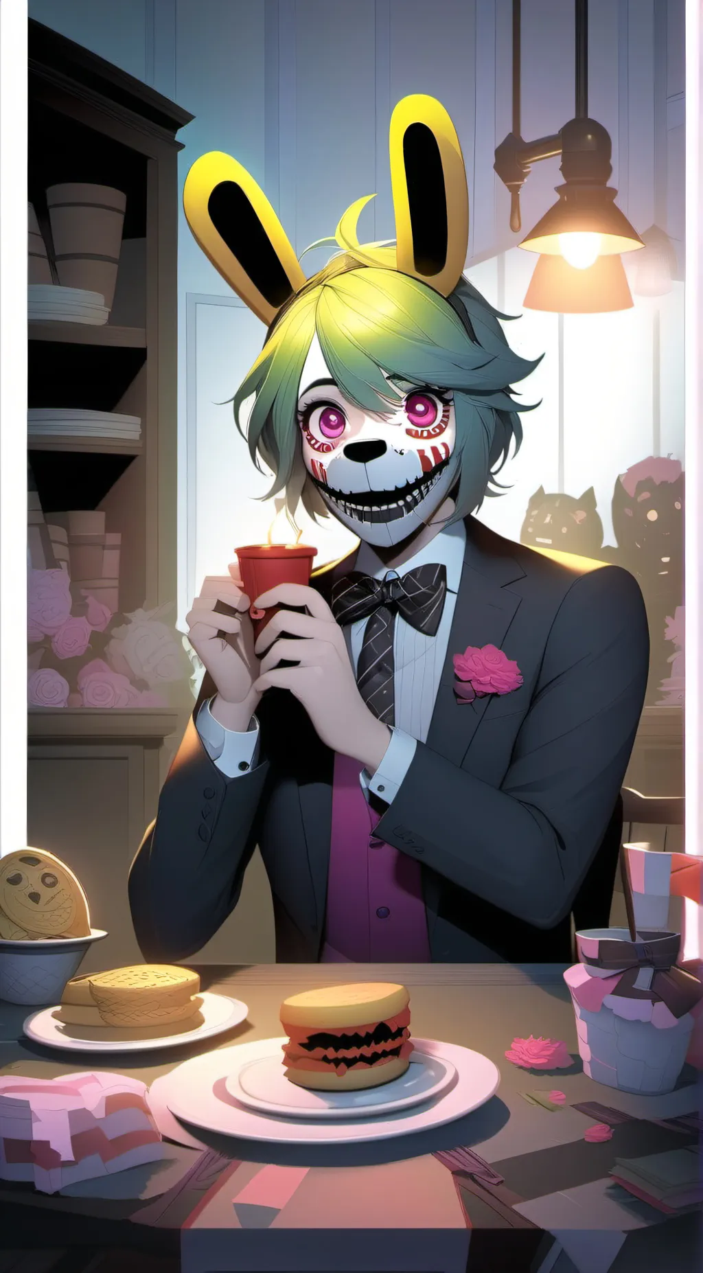 ai character: yellow rabbit background