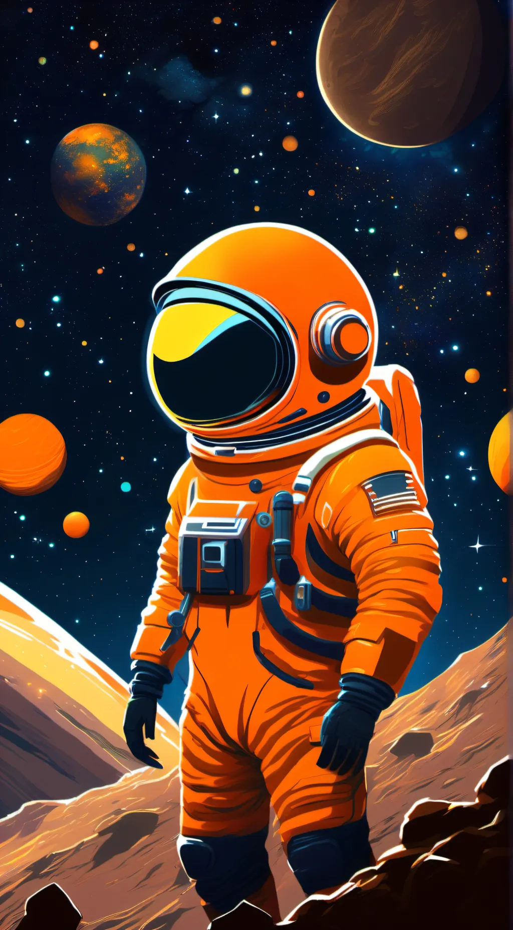 ai character: orange crewmate background