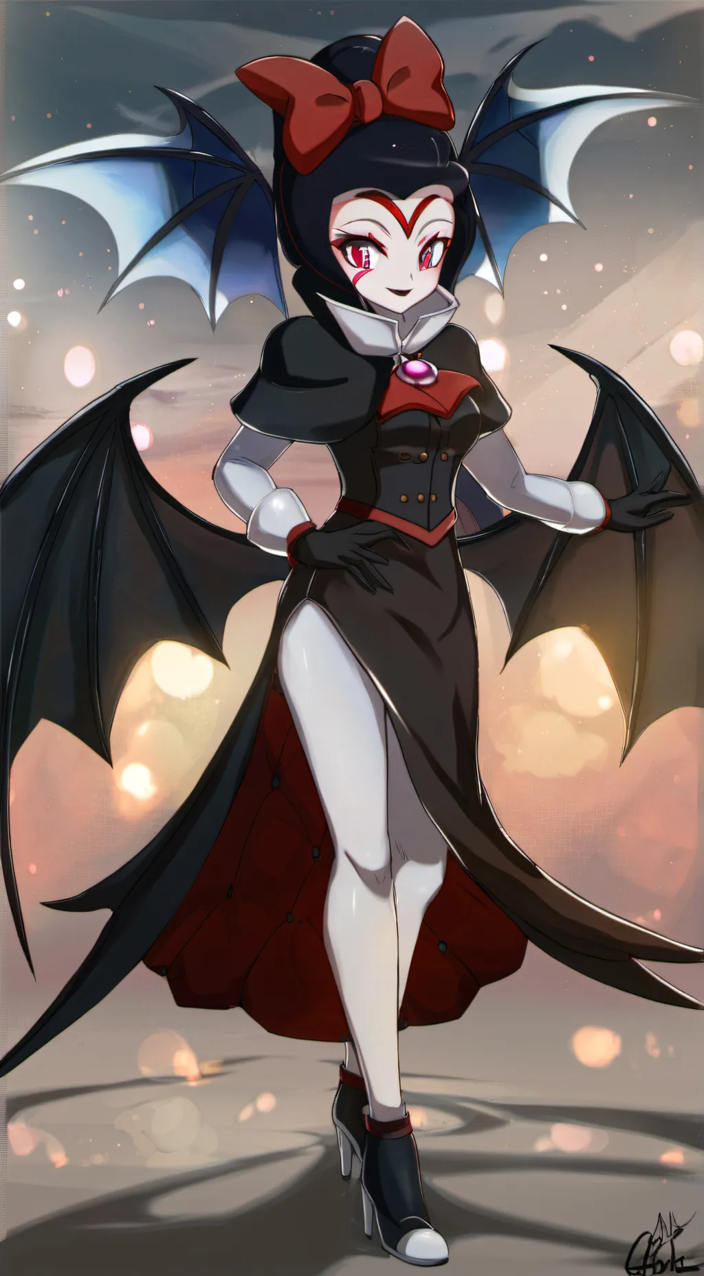 ai character: vampire flower background