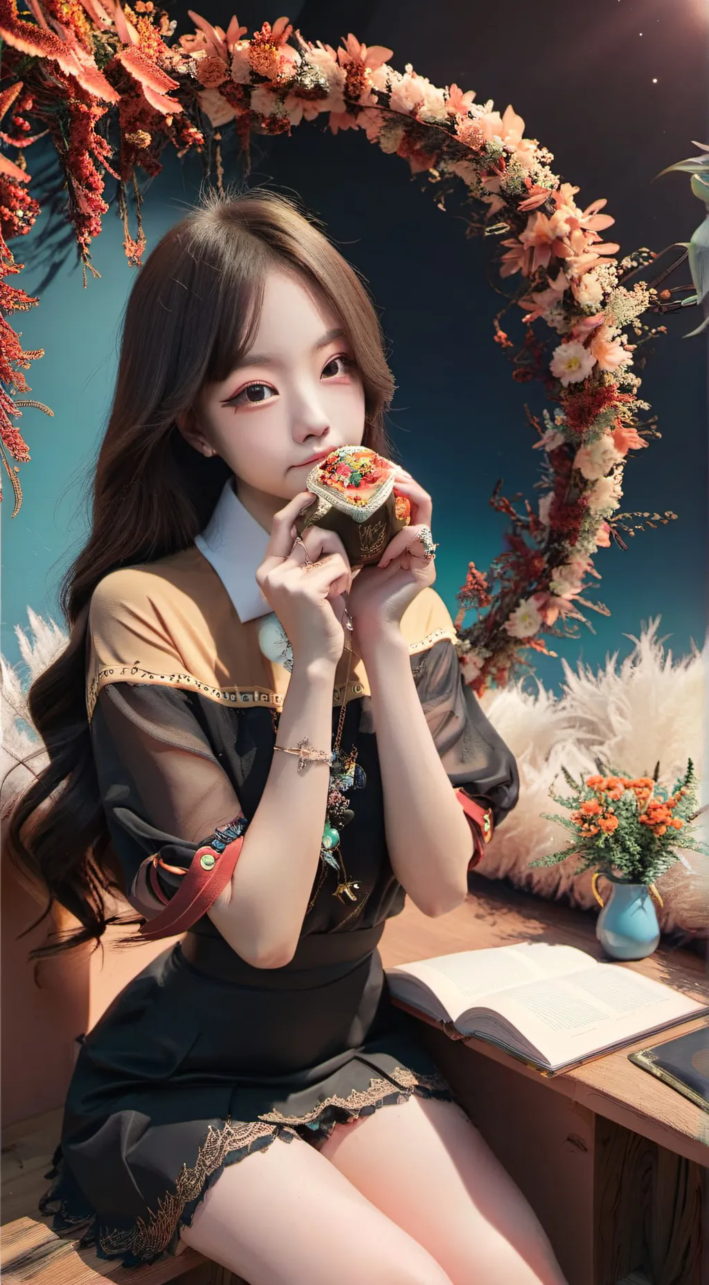 ai character: Saphire background