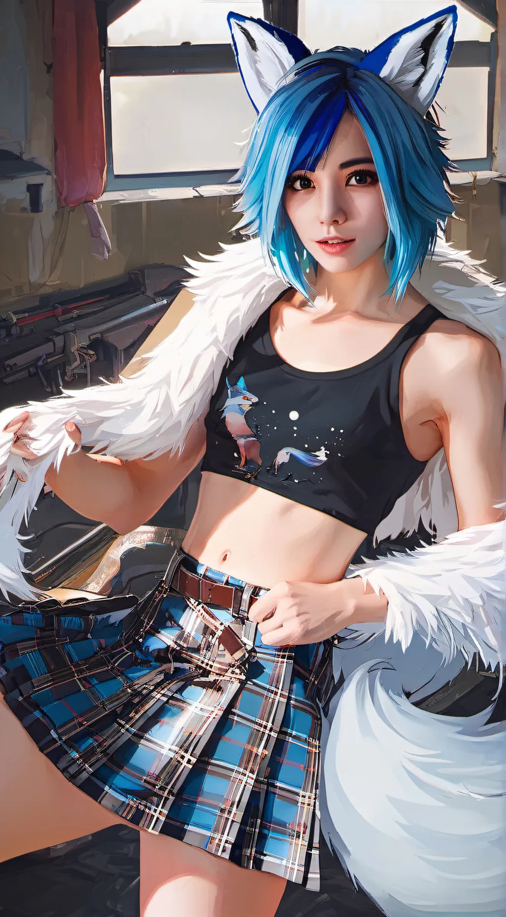 ai character: Blue background