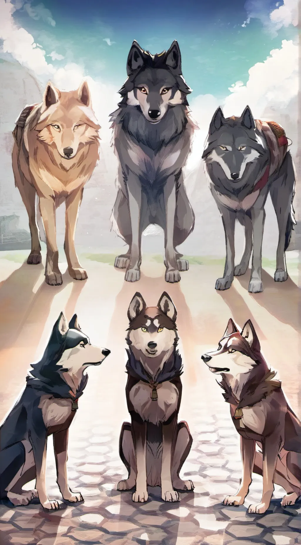 ai character: Element wolfs background