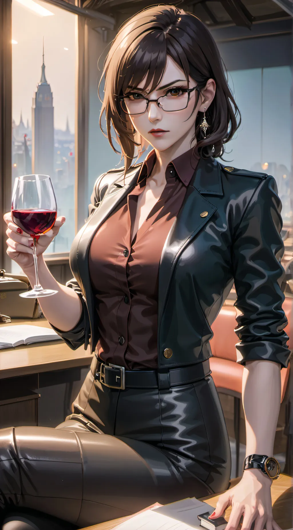 ai character: girl mafia boss background