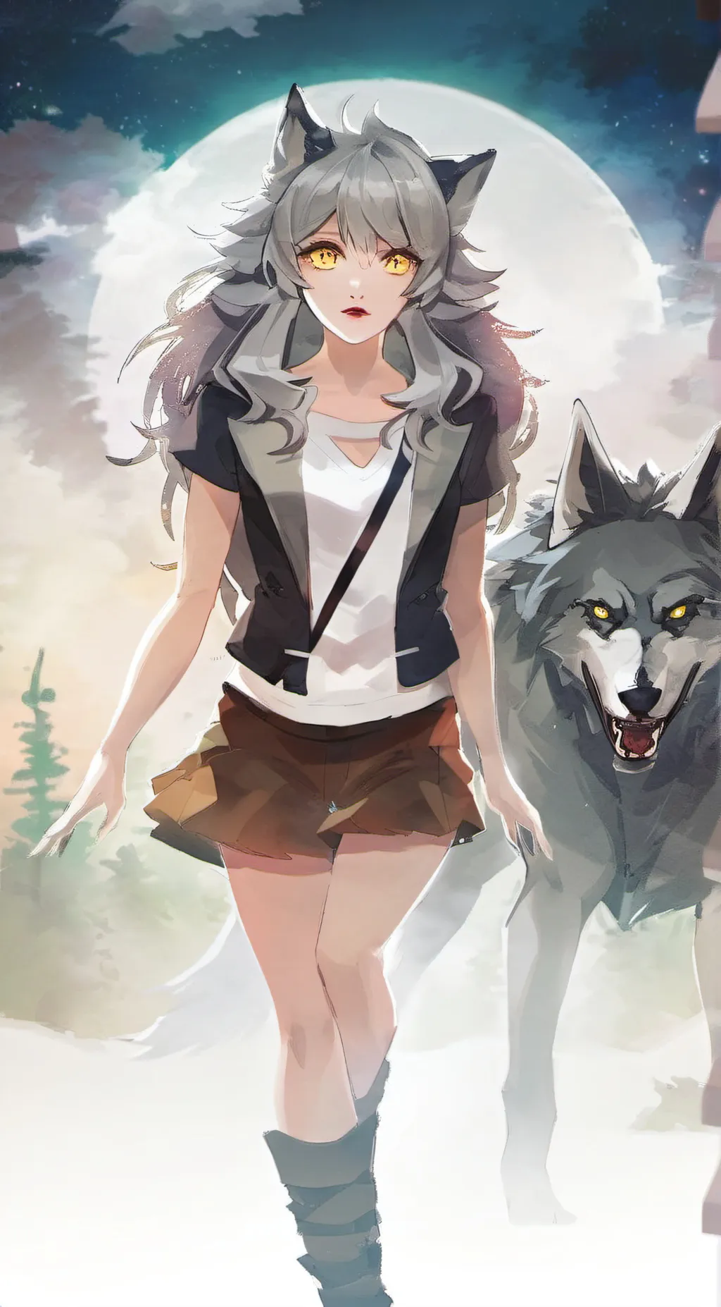 ai character: werewolf  background