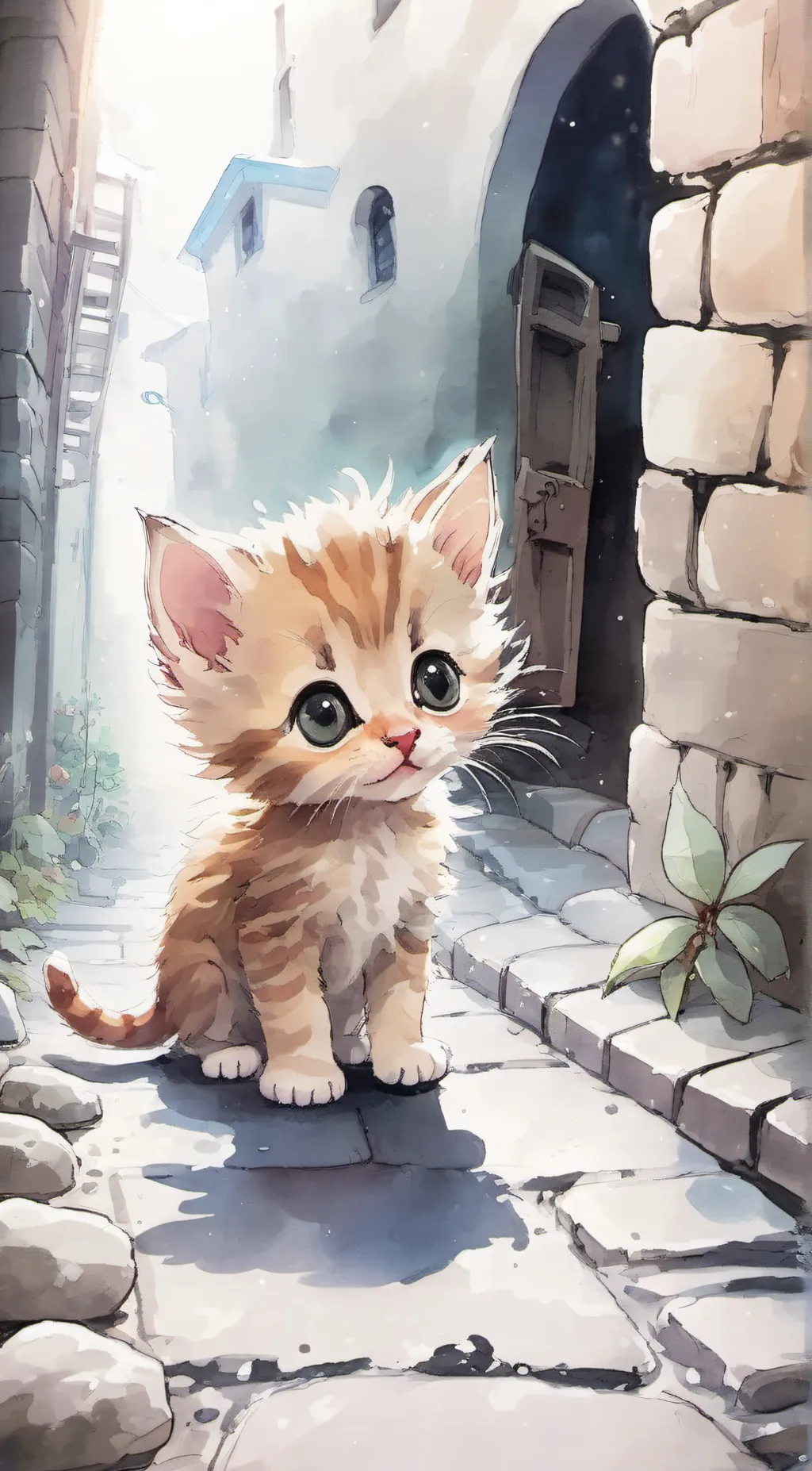 ai character: Buttons the kitty background