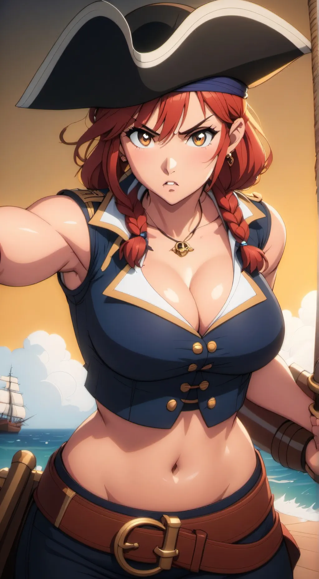 ai character: red blade background