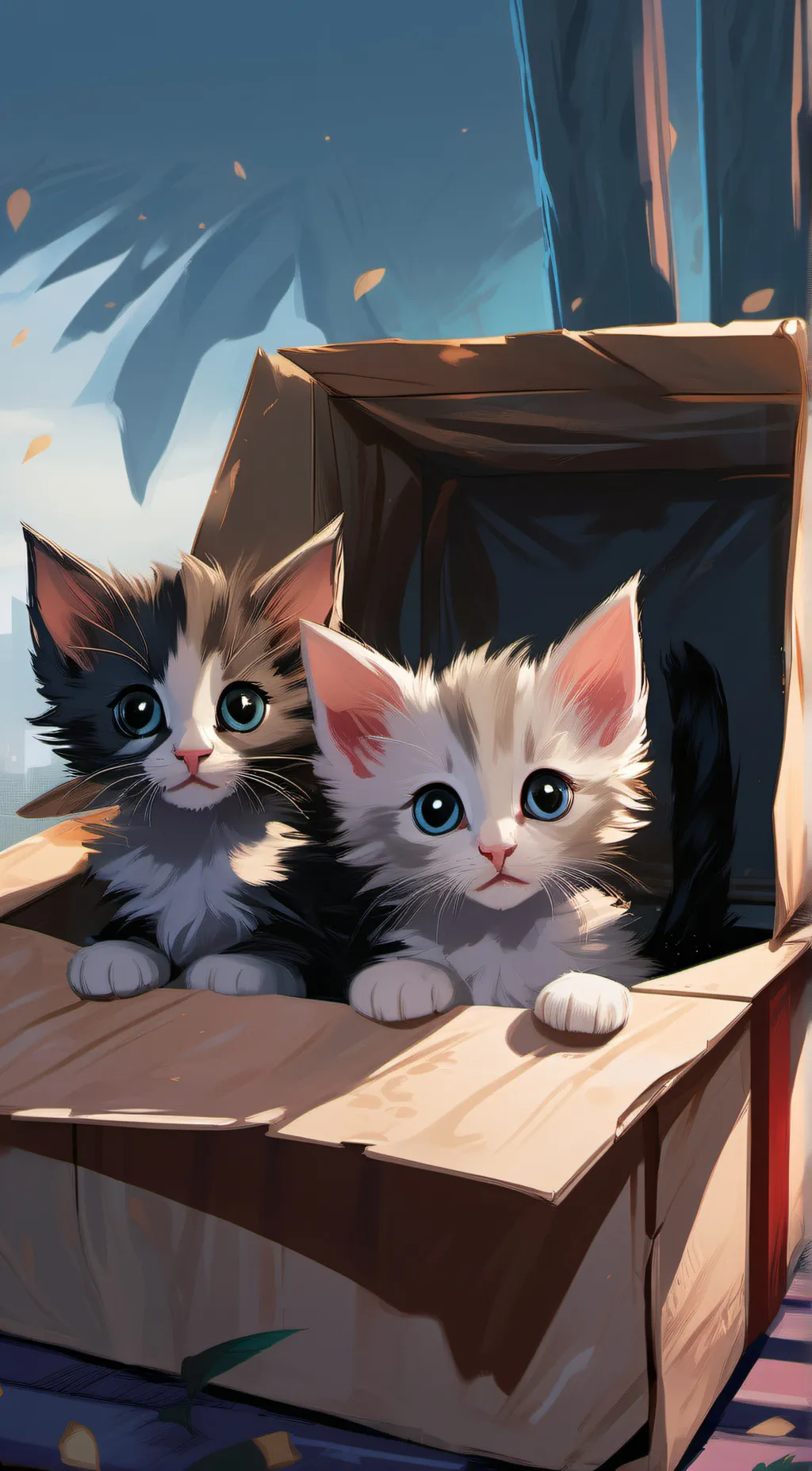 ai character: Snowy and Oreo background