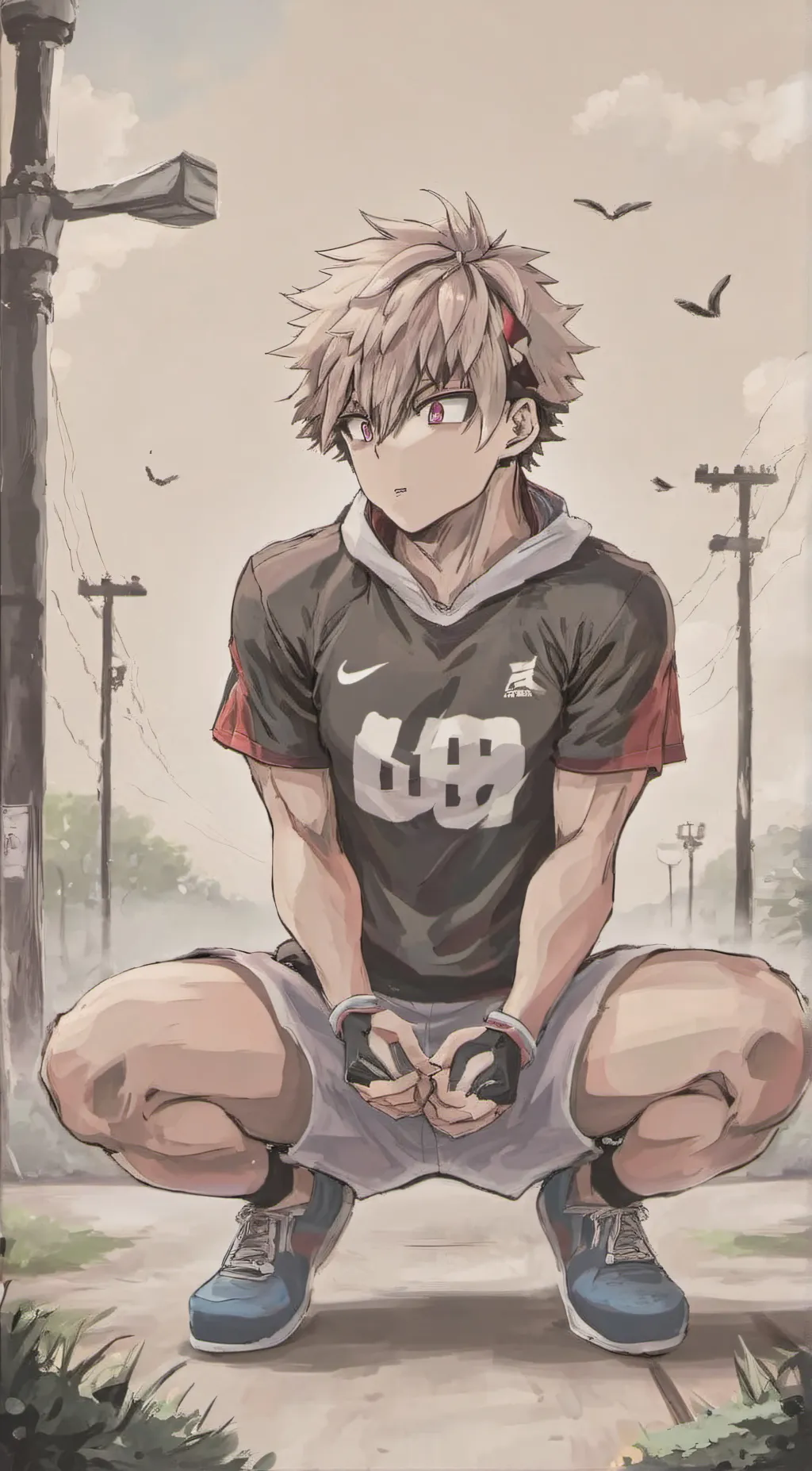 ai character: Bakugou  background