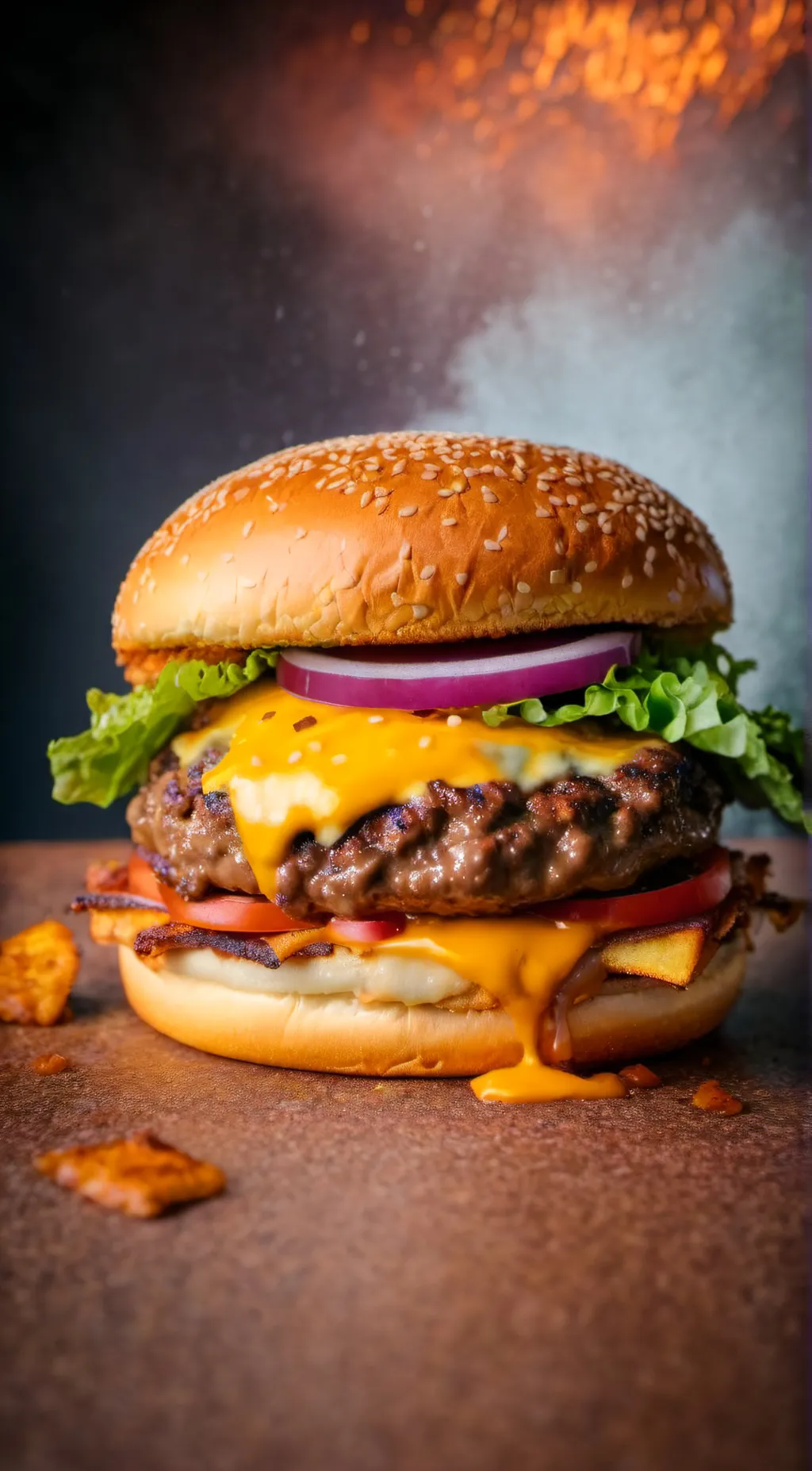 ai character: Cheeseburger  background