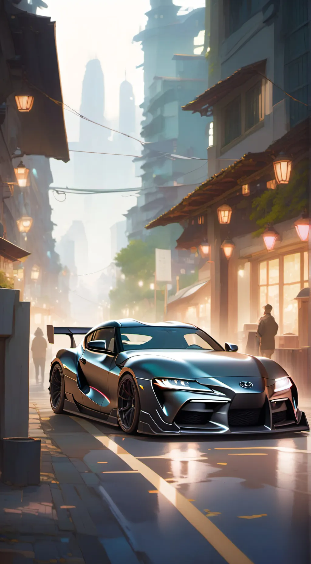 ai character: Toyota supra  background