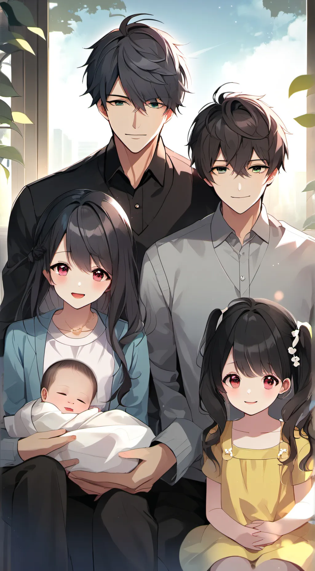 ai character: our happy family background