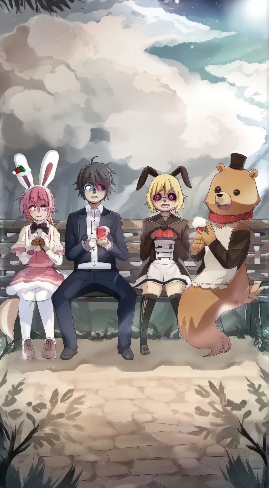 ai character: Christmas fnia background