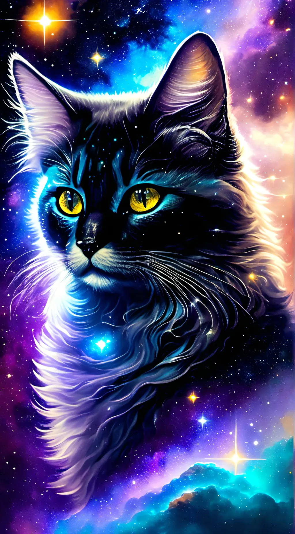 ai character: space CAT background