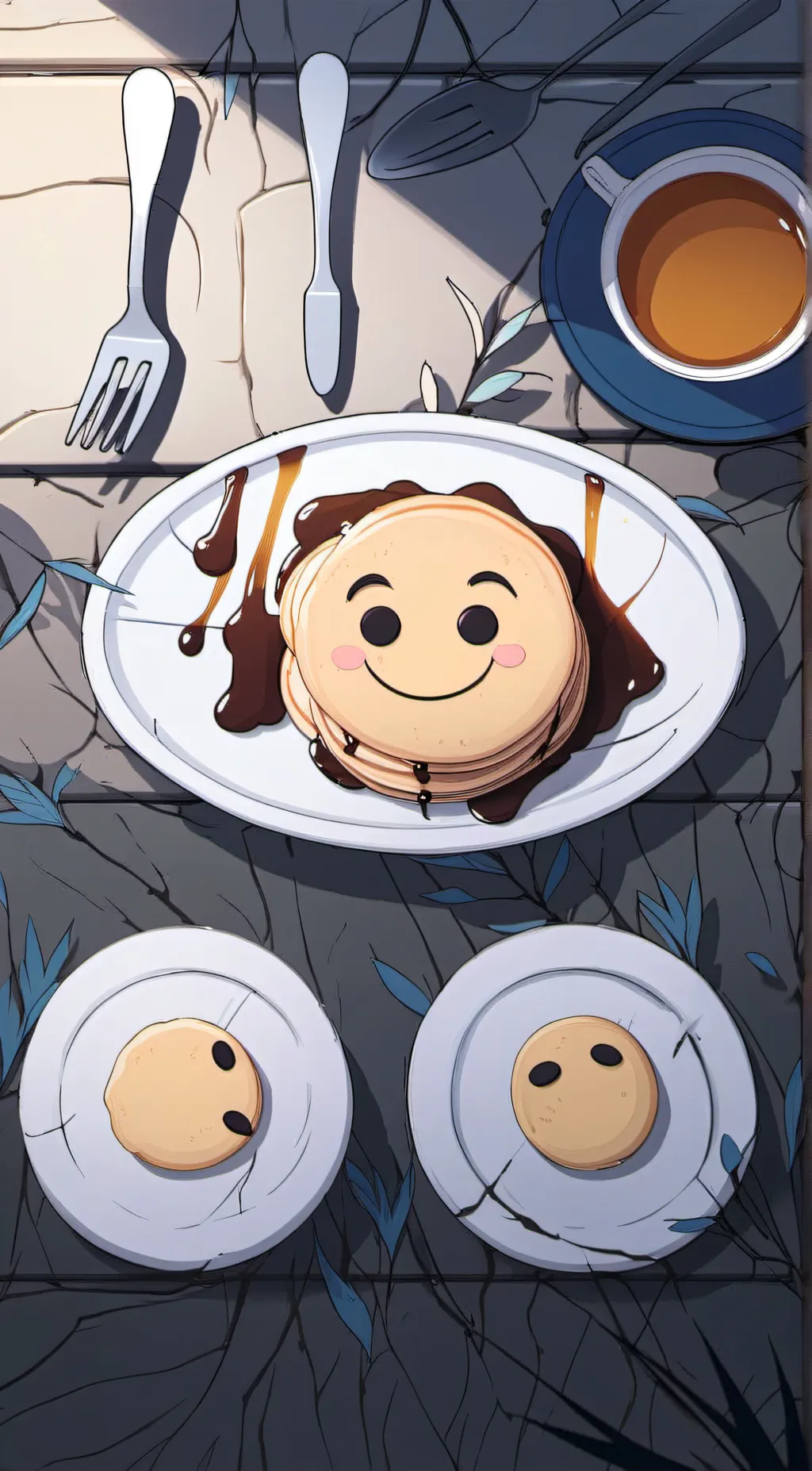 ai character: Happy Pancake background