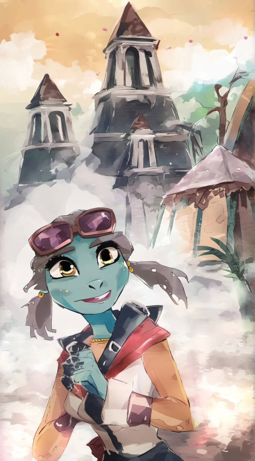 ai character: Autumn background