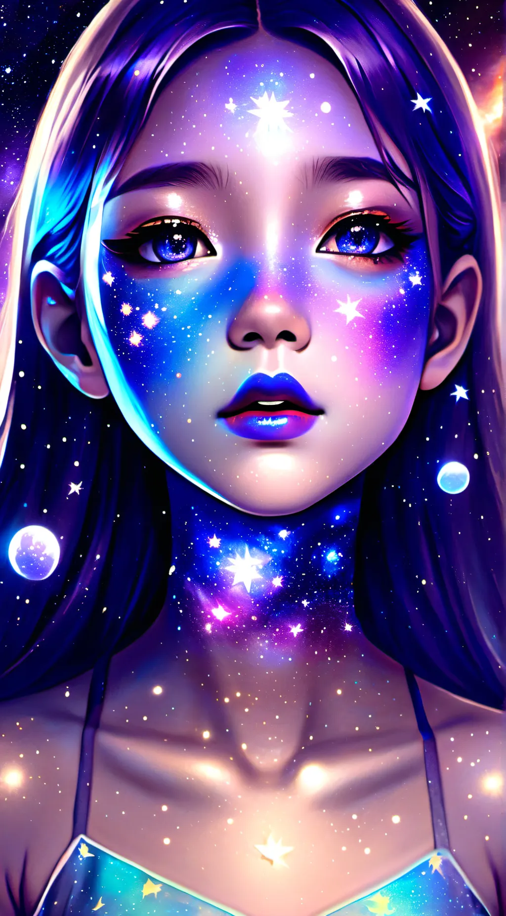 ai character: Violet background