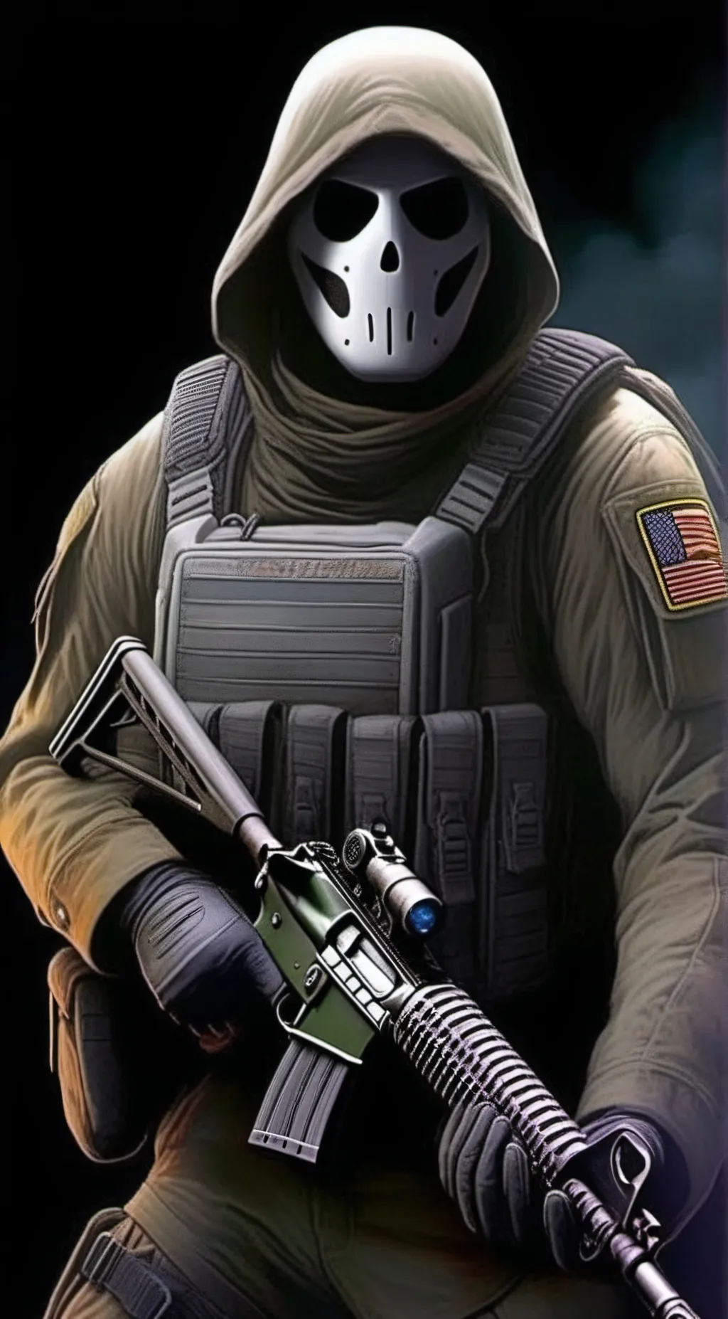 ai character: ghost background