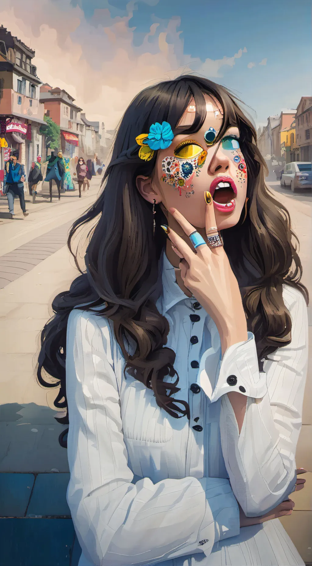 ai character: olivia rodrigo  background