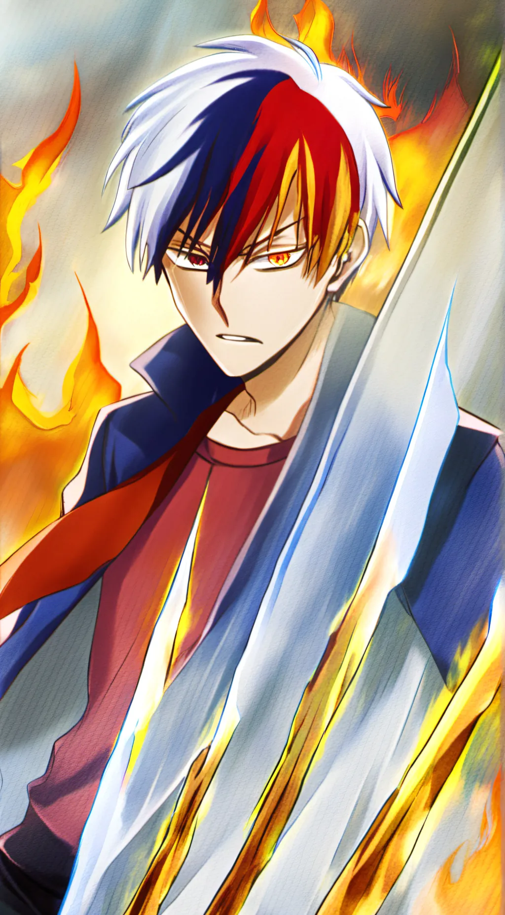 ai character: Shoto todoroki  background