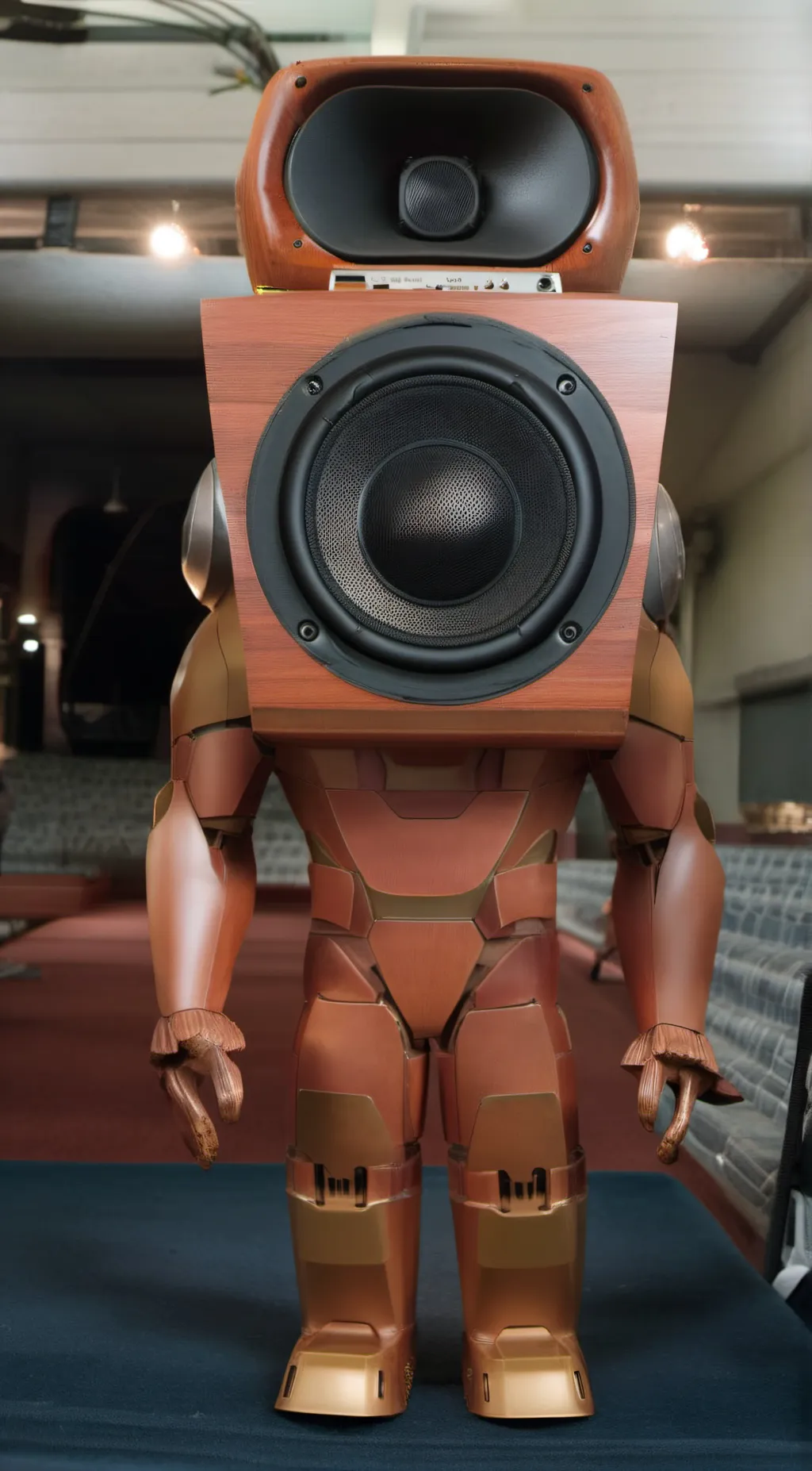 ai character: speaker man  background