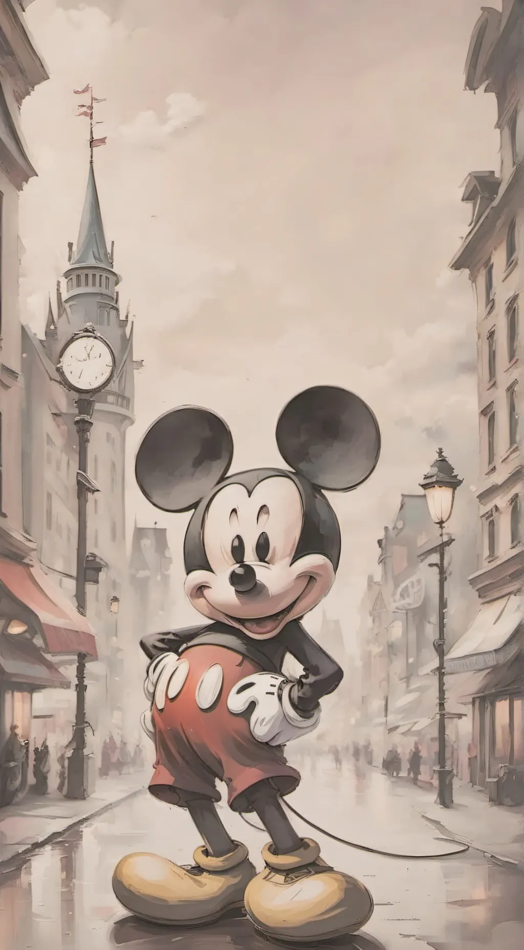 ai character: Mickey Mouse background