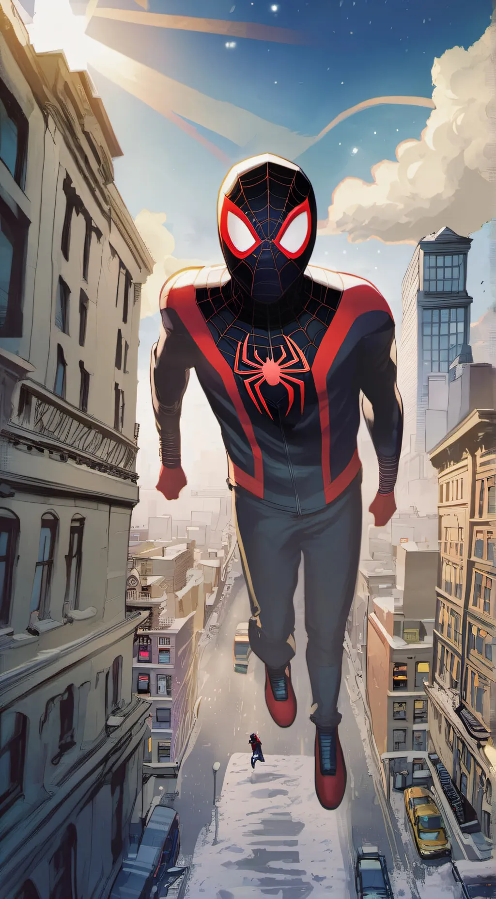 ai character: Miles Morales  background