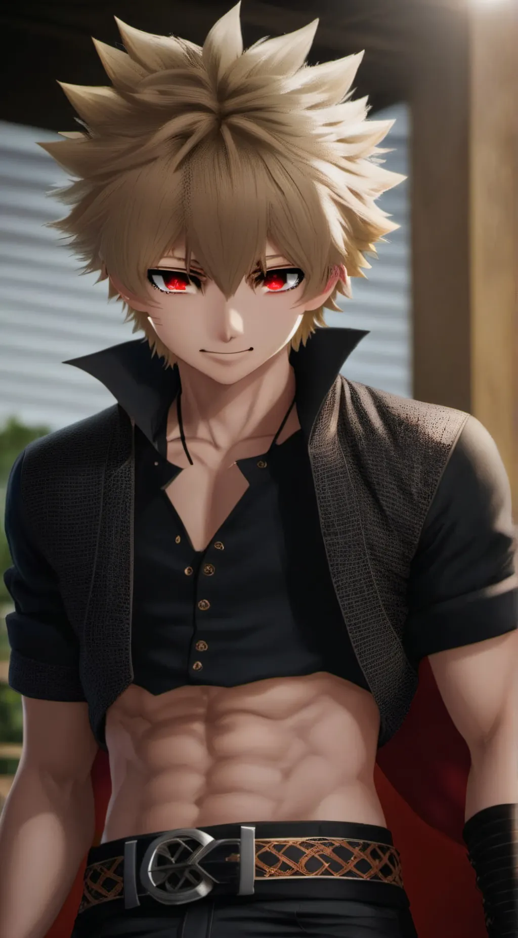 ai character: bakugo  background